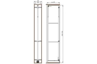 Рама для выдвижной колонны в базу 300, Н=1835/2185, отделка титаниум