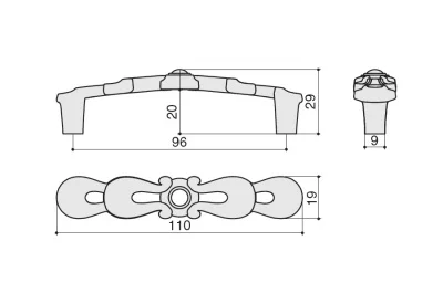Ручка-скоба 96мм, отделка золото розовое матовое Ручка-скоба 96мм, отделка золото розовое матовое