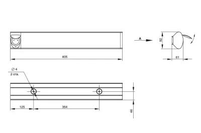 Светильник люминесцентный 1-ой розеткой 13W/220-240V, 2700K, отделка белый