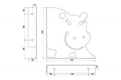 Менсолодержатель Ippo, цвет синий, комплект 2 штуки