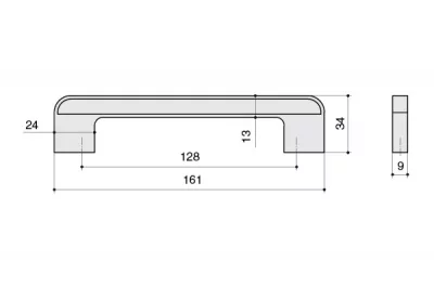 Ручка-скоба 128мм, отделка хром глянец + белый