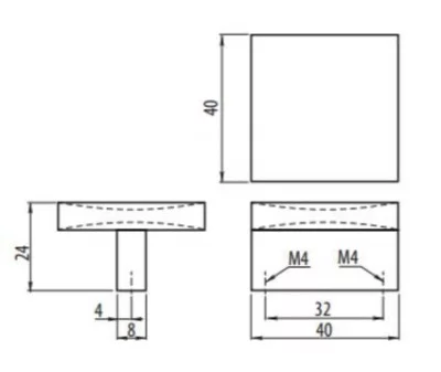 GTV: Ручка мебельная UZ-40 C=32, инокс UZ-40-032-06