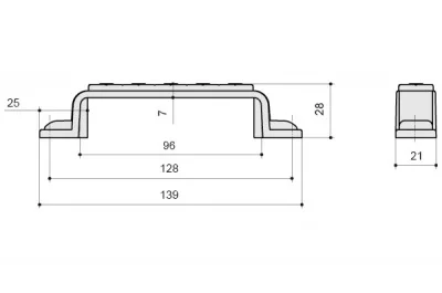 Ручка-скоба 128-096мм, отделка бронза античная французская + вставка