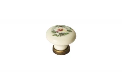 Ручка-кнопка, отделка бронза античная + керамика