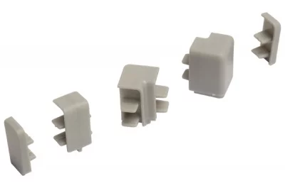 Комплект угловых элементов и заглушек для прямоугольного бортиков AA.201, цвет серый