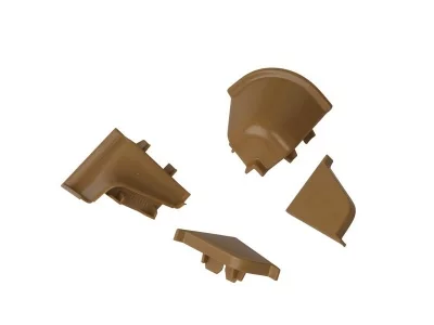 Комплект соединителей овального пристеночного бортика (VER%/35), (4ч.:2 загл., 90°внут.+90°внеш.)пластик, бежевый 94110