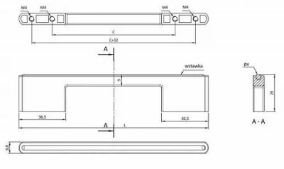 GTV: Ручка ASTI 288/320мм, хром: UZ-ASTI288-320-01