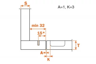 Петля терминальная короткая (толщина фасада до 32 мм)