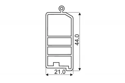 Профиль под установку ручки, цвет Серый, L=2.28м