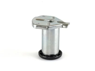 Ножка накладная регулируемая для шкафа H=60мм,пластиковым подпятником, сталь, замак