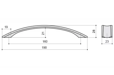 Ручка-скоба 160мм, отделка хром глянец