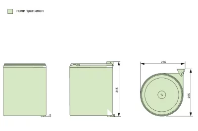 Ведро для мусора (11л), пластик белый