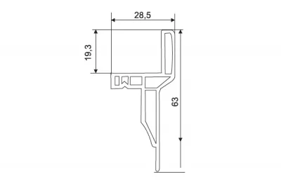 Карниз Н.63мм для шторок-жалюзи, цвет Вишня, L=2.50м