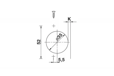 Петля 90 (110) терминальная с доводчиком, 52мм, Clip-on (cam), отделка никель