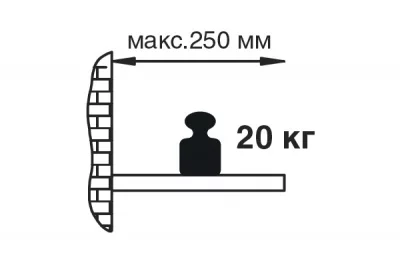 Менсолодержатель "Изогнутый", отделка бронза, комплект 2 штуки