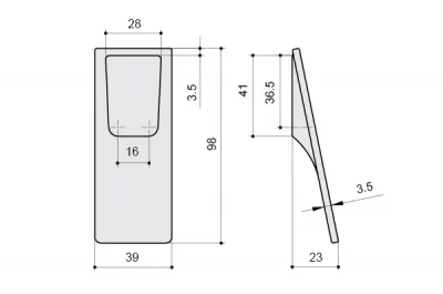 Ручка-кнопка 16мм, алюминий