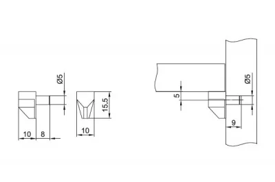 Полкодержатель с упором, отделка коричневый (за 100 штук)