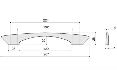 Ручка-скоба 224-192мм, отделка хром глянец