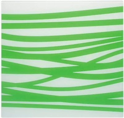 Schock: 629064-1 Разделочная доска малая для мойки Horizont D150 406x394x4 стекло белое/зел. декор