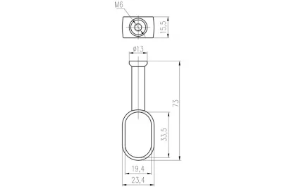 Держатель штанги 15х30 торцевой, отделка никель