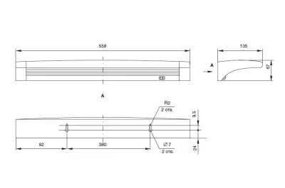 Светильник люминесцентный 13W/220-240V, 2700K, отделка под алюминий