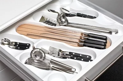 Ёмкость в базу 600 для столовых приборов, цвет белый RAL9010