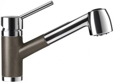 Schock: 710153 Смеситель Pila-D, Cristadur, выдвижной излив, хром/бронза