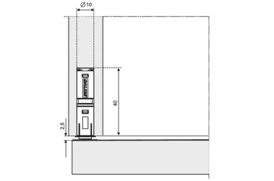 Защёлка Push Magnetic с ответной частью на гвоздике, бежевая