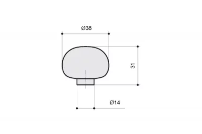 Ручка-кнопка из стекла, отделка фольга + золото