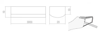 Cosma: Ручка металлическая релинговая-профиль - M2873000.37ACSLA.IS