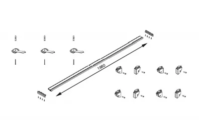 Карниз 4-х рядный L.2000мм, для потолочного крепления декоративных панелей, в комплекте с крепежом,