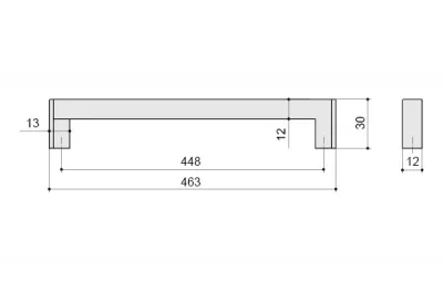 Ручка-скоба 448мм, отделка хром матовый лакированный