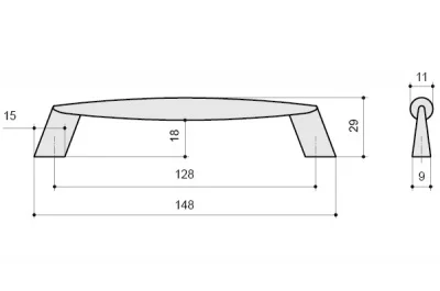 Ручка-скоба 128мм, отделка хром матовый