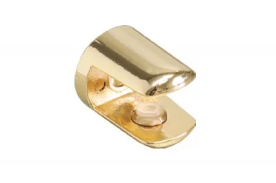 Полкодержатель П-образный для стекла 8-10мм, отделка золото глянец