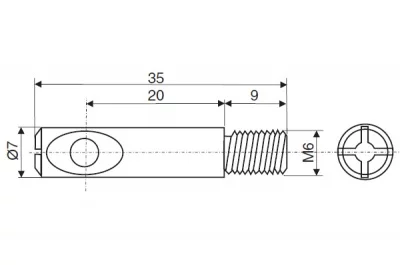 Втулка с резьбой М6 для стяжки фасада (за 100 штук)