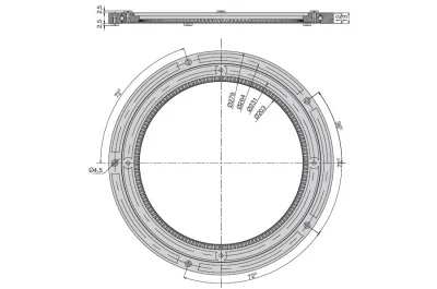 Механизм поворота Ciak (пластик), d.280, нагрузка 200кг, цвет черный: 122000017 Механизм поворота Ciak (пластик), d.280, нагрузка 200кг, цвет черный: 122000017