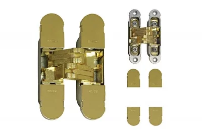 Петля скрытая для дверей и фасадов толщиной от 30мм, отделка латунь
