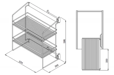 Выдвижная полка для белья, двухуровневая
