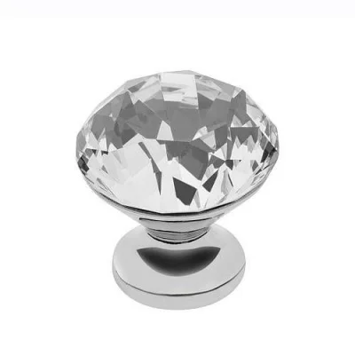 GTV: Ручка-кнопка CRYSTAL PALACE B 25мм, хром/стекло GZ-CRPB25-01