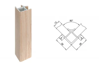 Комплект угловых элементов для цоколя ПВХ H.150, беленый дуб
