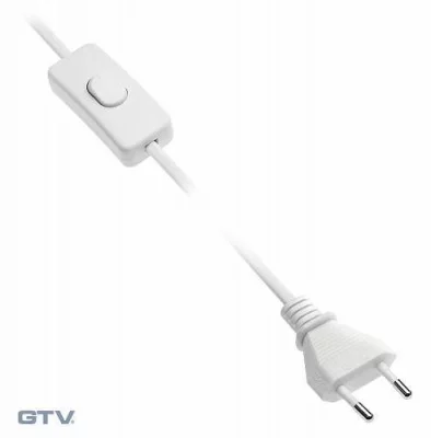 GTV: Провод с выключателем 2 метра, белый LD-KABE2M-00