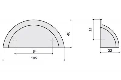 Ручка-скоба 64мм, отделка железо