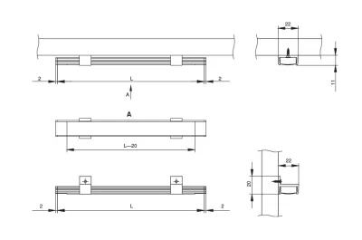 Профиль-рассеиватель 1707 для LED подсветки, L=2000мм, отделка матовый