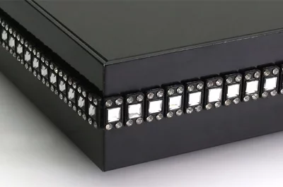 Тесьма декоративная в рулоне 9150 мм, отделка черная + горный хрусталь