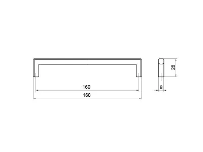 Ручка-скоба 160мм, титан