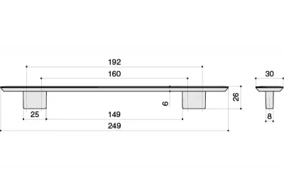 Ручка-скоба 192-160мм, отделка хром матовый