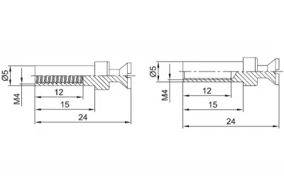 Шток двусторонний (мама) для стяжки эксцентриковой V20 и VG20, отделка цинк