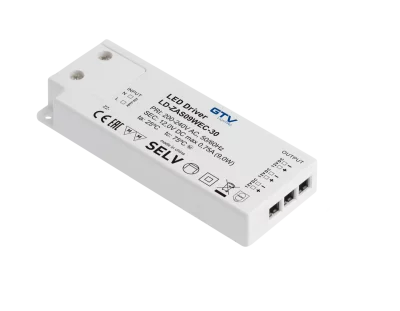 GTV: Блок питания SLIM EASY CLICK 12V,9W, input 220-240VAC, IP20, разм.103x41x12мм, с mini amp и проводом: LD-ZAS09WEC-30