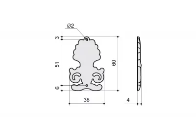 Накладка декоративная, отделка бронза &quot;Валенсия&quot;