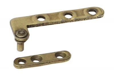 Петля декоративная торцевая правая, отделка бронза античная